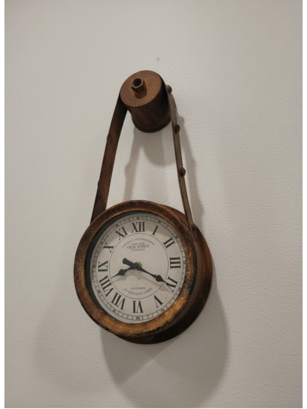Vintage Industrial Rustic Metal Table Clock Roman Numeral London Standard...